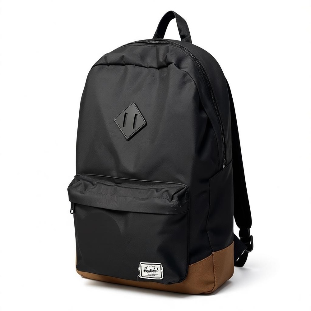 🧭 Herschel Heritage Backpack • Black & Brown • Classic Minimalist Pack